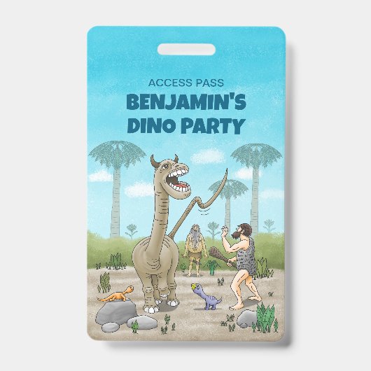 Dinosaurier trifft auf die Steinzeit Ausweis (Vorderseite)