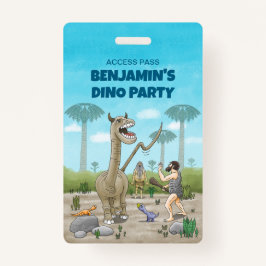 Dinosaurier trifft auf die Steinzeit Ausweis