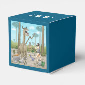 Dinosaurier trifft auf die Steinzeit Geschenkschachtel (Rückseite)