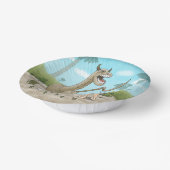 Dinosaurier trifft auf die Steinzeit Pappteller (Gewinkelt)