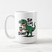 Dinosaurier trinken Kaffee Kaffeetasse (Links)