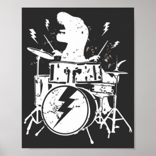 Dinosaurier Trommeln Musik spielender T-Rex Poster