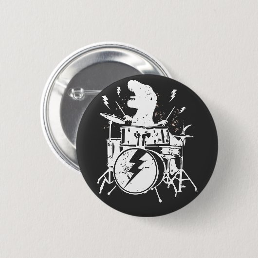 Dinosaurier Trommeln Runde T-Rex-Taste Button (Vorne & Hinten)