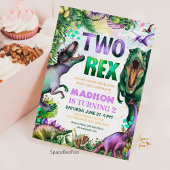 Dinosaurier TWO Rex Einladung Dinosaurier Party Ge