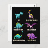 Dinosaurier Typen Trex Triceratops Dino Fan Postkarte (Vorne/Hinten)