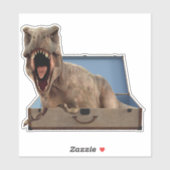 Dinosaurier Tyrannosaurus in einem Koffer Aufkleber (Blatt)