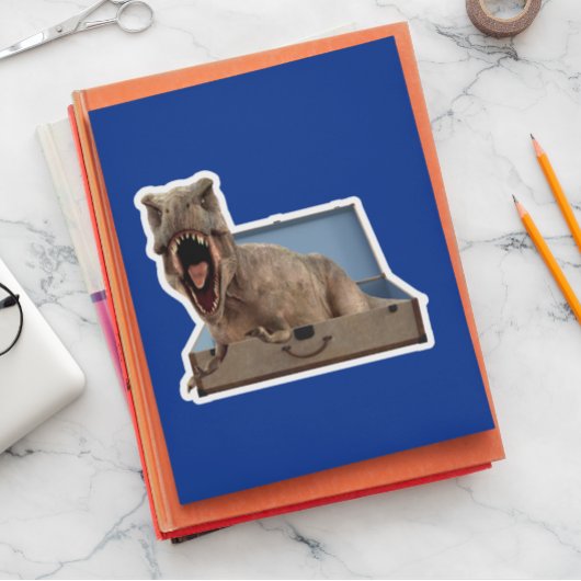 Dinosaurier Tyrannosaurus in einem Koffer Aufkleber