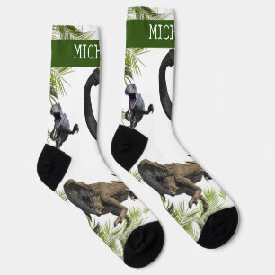 Dinosaurier Tyrannosaurus personalisierter Name Ra Socken