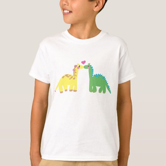 DINOSAURIER U. GIRAFFE T-Shirt (Vorderseite)