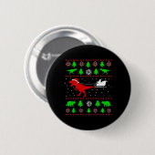 Dinosaurier Ugly Weihnachten für Erwachsene Kinder Button (Vorne & Hinten)