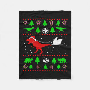 Dinosaurier Ugly Weihnachten für Erwachsene Kinder Fleecedecke