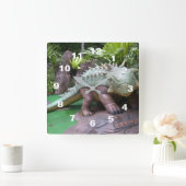 Dinosaurier-Uhr Quadratische Wanduhr (Zuhause)