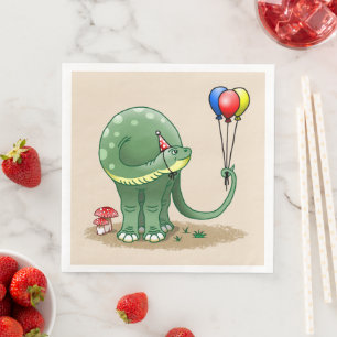 Dinosaurier und Ballons Geburtstag Serviette