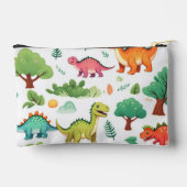 Dinosaurier und Baummuster weiß Zubehörtasche (Rückseite)