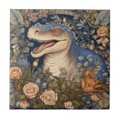Dinosaurier und Blume Jugendstil Fliese (Vorderseite)
