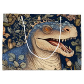 Dinosaurier und Blume Jugendstil Große Geschenktüte (Rückseite)