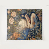 Dinosaurier und Blume Jugendstil Wandteppich (Vorderseite (Horizontal))