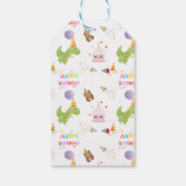 Dinosaurier und Cupcake Geburtstagsdesign Geschenkanhänger (Rückseite)