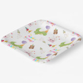 Dinosaurier und Cupcake Happy Birthday Design Pappteller (Gewinkelt)