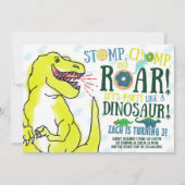 Dinosaurier und Donuts Einladung zum Geburtstag (Vorderseite)