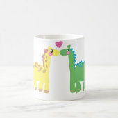 Dinosaurier und eine GIRAFFE Kaffeetasse (Mittel)
