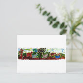 Dinosaurier- und Eselparade Postkarte (Stehend Vorderseite)