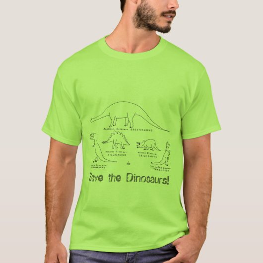 Dinosaurier und Fahrräder T-Shirt (Vorderseite)