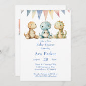 Dinosaurier und Friends Boy Baby Dusche Einladung (Vorne/Hinten)
