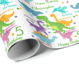 Dinosaurier und Kindergeburtstag Geschenkpapier