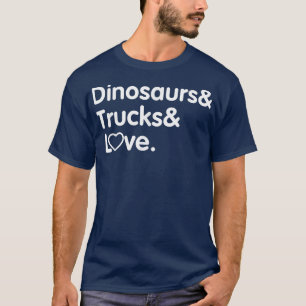 Dinosaurier und Lastwagen und Liebe Geburtstagsges T-Shirt