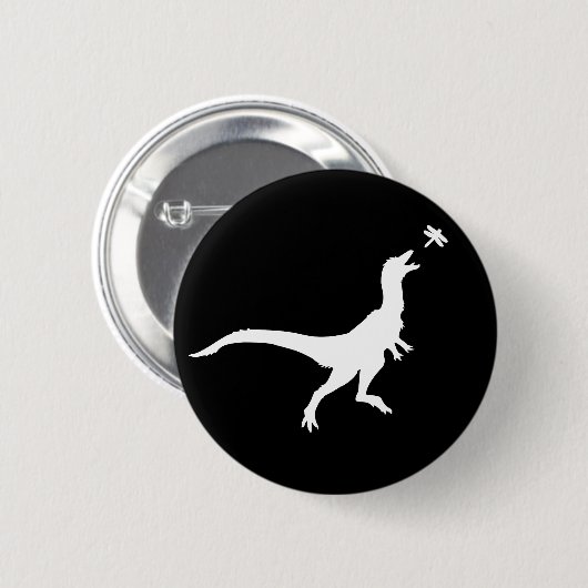 Dinosaurier- und Libellen-Knopf Button (Vorne & Hinten)