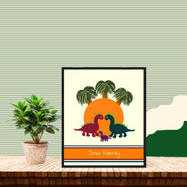 Dinosaurier und Palmposter Poster
