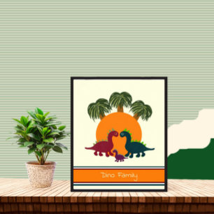 Dinosaurier und Palmposter Poster