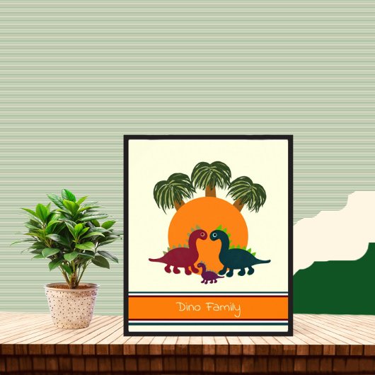 Dinosaurier und Palmposter Poster