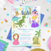 Dinosaurier und Prinzessin Einladung Boy Girl