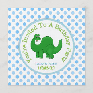 Dinosaurier und Tupfen: Party Einladung