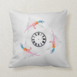 Dinosaurier und Uhren Kissen