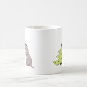 Dinosaurier und Weihnachtsbaum Kaffeetasse (Mittel)