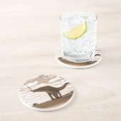 Dinosaurier-UntersetzerBrontosaurusSepia Gregory Sandstein Untersetzer (Seite)