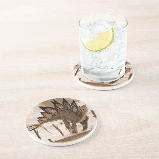 Dinosaurier-UntersetzerStegosaurusSepia Gregory Untersetzer (Seite)