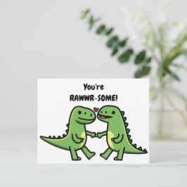 Dinosaurier-Valentine Feiertagspostkarte