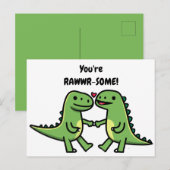 Dinosaurier-Valentine Postkarte (Vorne/Hinten)