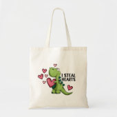 Dinosaurier Valentine's Day Tote Bag, Funny Tote B Tragetasche (Vorne)