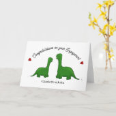 Dinosaurier-Verlobung Karte (Gelbe Blume)