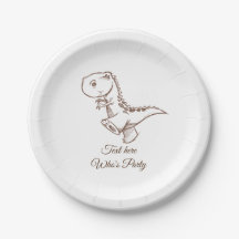Dinosaurier, vintage, süß, Kinder, Papierplatte