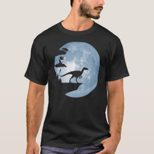Dinosaurier Vollmond Silhouette Dinosaurier Raptor T-Shirt