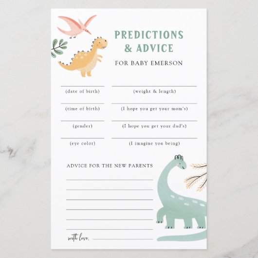 Dinosaurier-Vorhersagen und Ratschläge (Vorderseite)