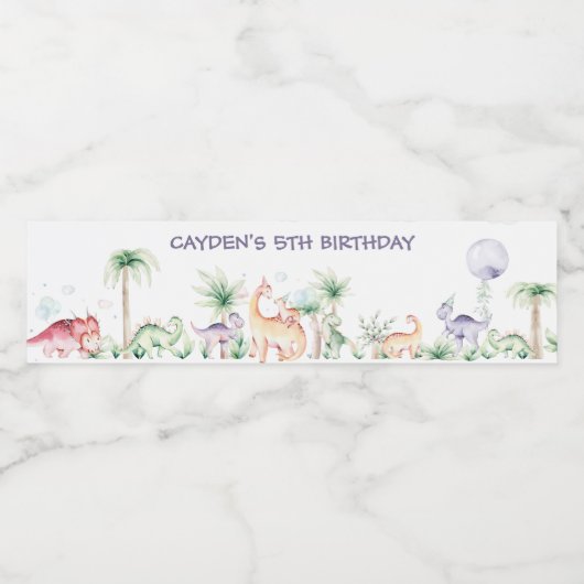 Dinosaurier Vorlage für das Etikett für die Geburt (Einzelnes Label)