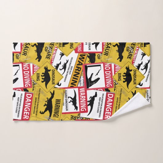 Dinosaurier Vorsichtszeichen Badhandtuch Set (Handtuch)