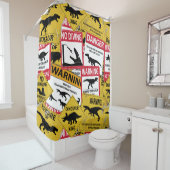 Dinosaurier Vorsichtszeichen Duschvorhang (Beispiel)